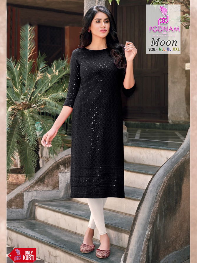 Poonam Moon 601 Series Designer Kurtis Catalog
